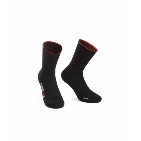CALCETINES ASSOS RSR  NEGRO ROJO