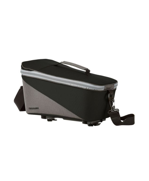 Bolsa portabultos Racktime Talis 2.0 8L Snapit 2.0 negro y gris para transporte en bicicleta.
