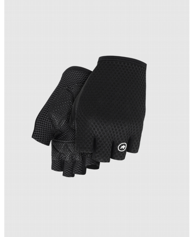 Guantes Assos Endurance S11 negros de alto rendimiento para ciclismo de larga distancia.