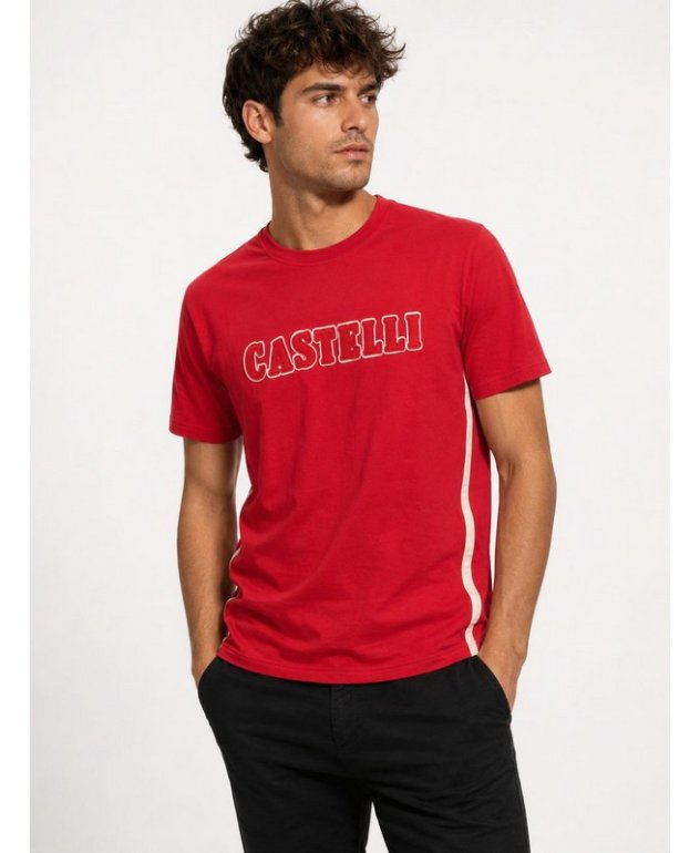 CASTELLI T-SHIRT ROJO BLANCO