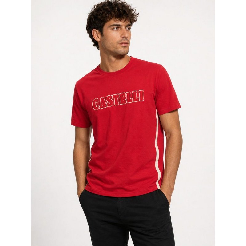 CASTELLI T-SHIRT ROJO BLANCO