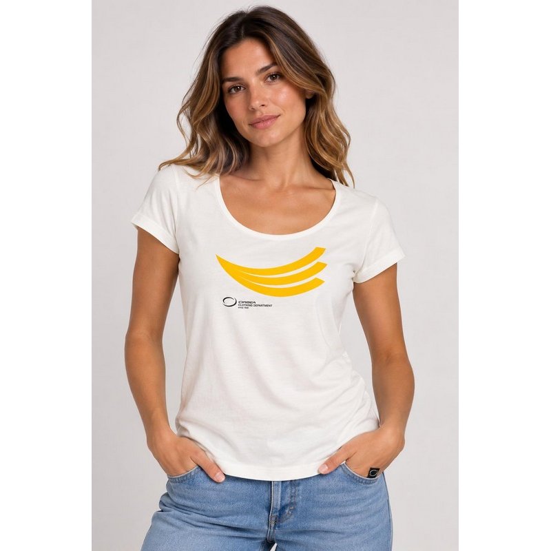 CAMISETA ORBEA MANGA CORTA BLANCA ABANICO MUJER
