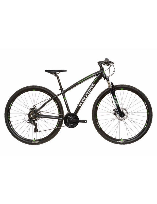 WOLFBIKE ICESTORM 29" TY300 17" NEGRA VERDE — Mejores bicicletas de montaña por menos de 500 €